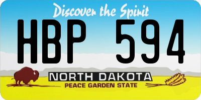 ND license plate HBP594