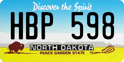 ND license plate HBP598