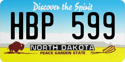 ND license plate HBP599