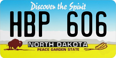 ND license plate HBP606