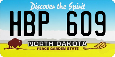 ND license plate HBP609