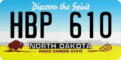 ND license plate HBP610