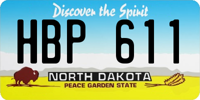 ND license plate HBP611