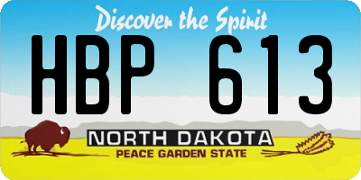 ND license plate HBP613