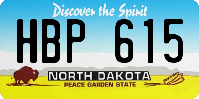 ND license plate HBP615