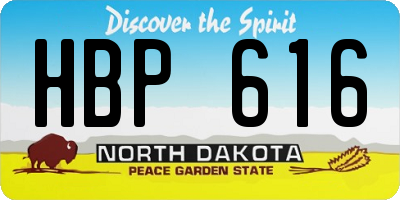 ND license plate HBP616