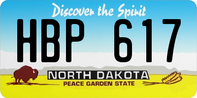 ND license plate HBP617