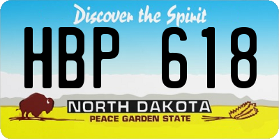 ND license plate HBP618