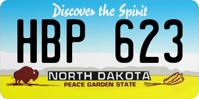 ND license plate HBP623