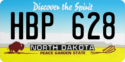 ND license plate HBP628