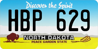 ND license plate HBP629