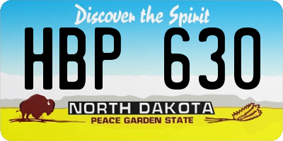 ND license plate HBP630