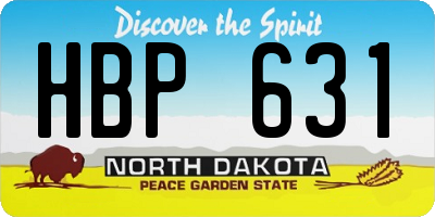 ND license plate HBP631