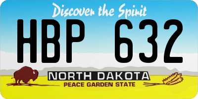 ND license plate HBP632