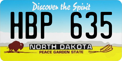 ND license plate HBP635