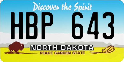 ND license plate HBP643