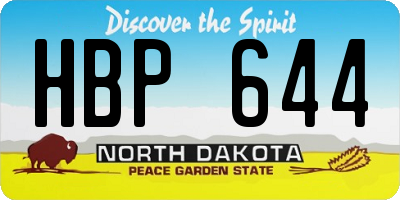 ND license plate HBP644