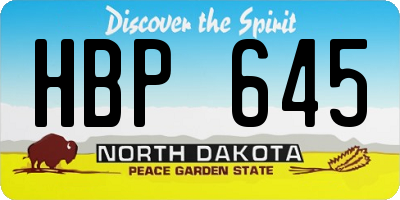 ND license plate HBP645