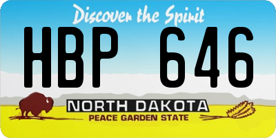 ND license plate HBP646