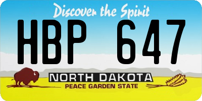 ND license plate HBP647