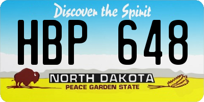 ND license plate HBP648