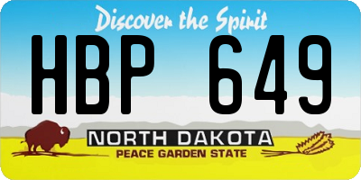 ND license plate HBP649