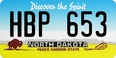 ND license plate HBP653