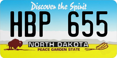 ND license plate HBP655