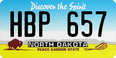 ND license plate HBP657