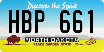 ND license plate HBP661