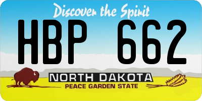 ND license plate HBP662