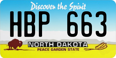 ND license plate HBP663