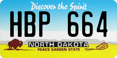 ND license plate HBP664