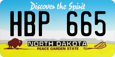 ND license plate HBP665