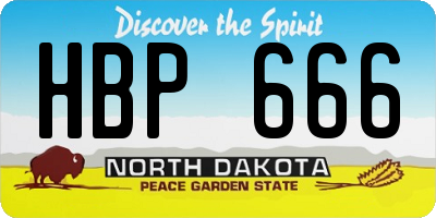 ND license plate HBP666