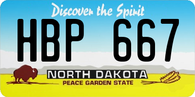 ND license plate HBP667