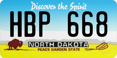 ND license plate HBP668