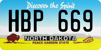 ND license plate HBP669