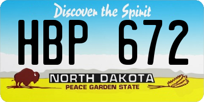 ND license plate HBP672