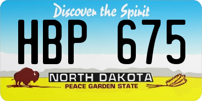 ND license plate HBP675