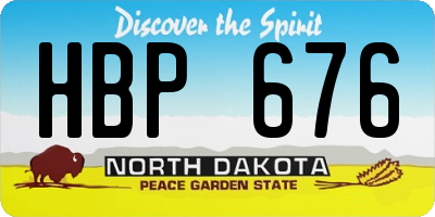 ND license plate HBP676