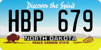 ND license plate HBP679