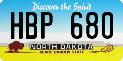 ND license plate HBP680