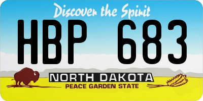 ND license plate HBP683
