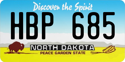 ND license plate HBP685