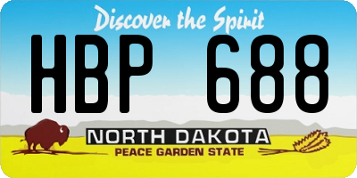 ND license plate HBP688