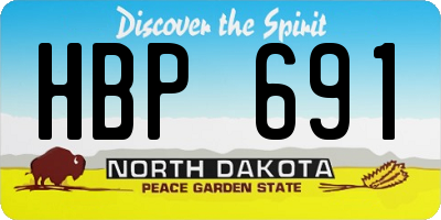 ND license plate HBP691