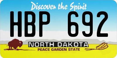 ND license plate HBP692