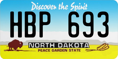 ND license plate HBP693