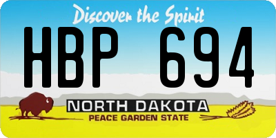 ND license plate HBP694